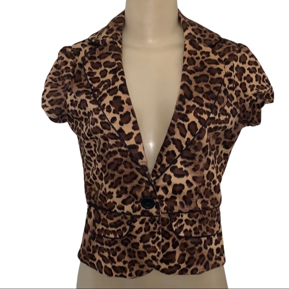 Costa Blanca Leopard Print SL Blazer Suit Top - Picture 1 of 4